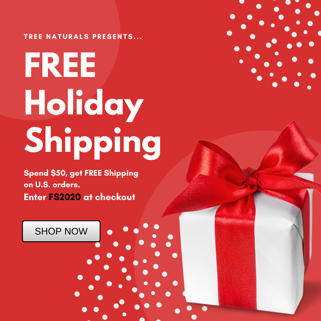 tree naturals holiday free shipping through december 2020