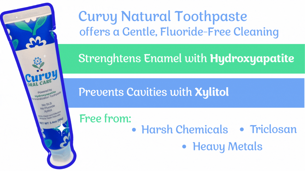 Curvy Toothpaste strenghtens enamel, fights cavities with xylitol offer gentle fluoride-free cleaning